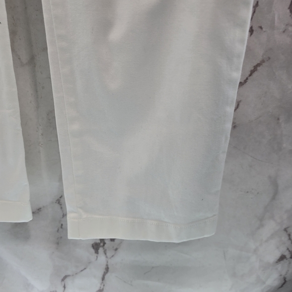 Garnet Hill Pants Women 6 White Chino High Rise Crop Short Pima Ankle - Picture 4 of 13